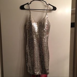 Sparkly Silver Cocktail Dress